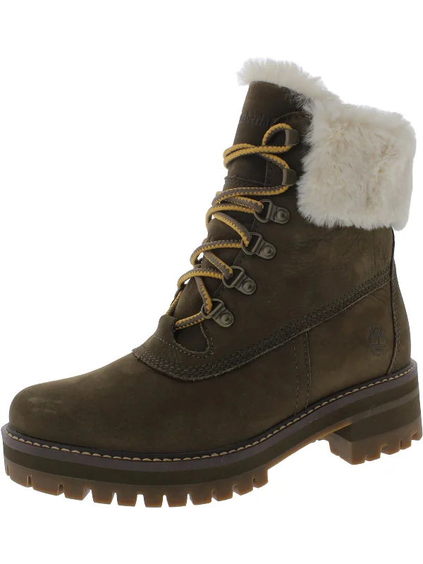 Courmayeur Valley Womens Leather Lined Combat & Lace-up Boots Monochromatic Shoe Look  