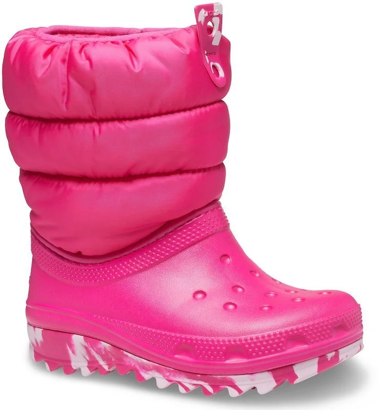 Crocs Classic Neo Puff 207684-6X0 Unisex Kids Pink Mid Calf Pull On Boots CRO87 Ivy League - Inspired Derby Look Crocs Classic Neo Puff 207684-6X0 Unisex Kids Pink Mid Calf Pull On Boots CRO87 Ivy League - Inspired Derby Look
