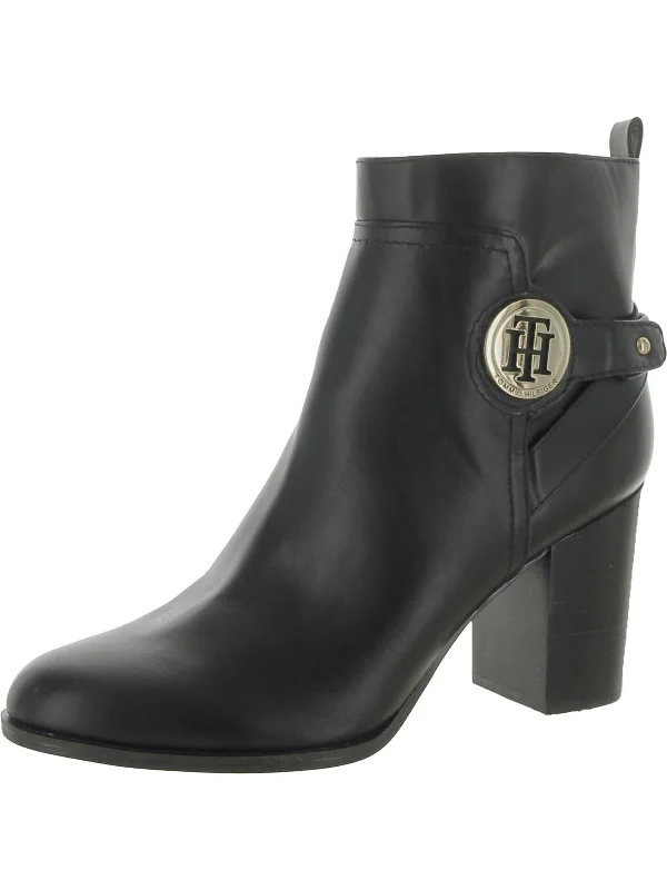Dena Womens Faux Leather Comfort Ankle Boots Tailored Oxford Style 
