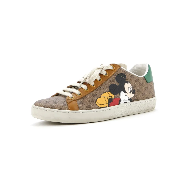 Disney Ace Sneakers Printed Mini GG Coated Canvas Wingtip Oxford Design 