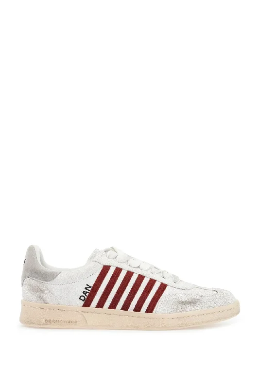 Dsquared2 Sneakers Box Distressed Leather Shoe Style  