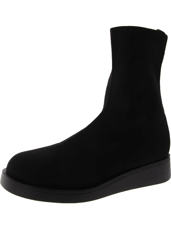 Ebby Womens Pull On Stretchable Booties Open - Lacing Derby Look  
