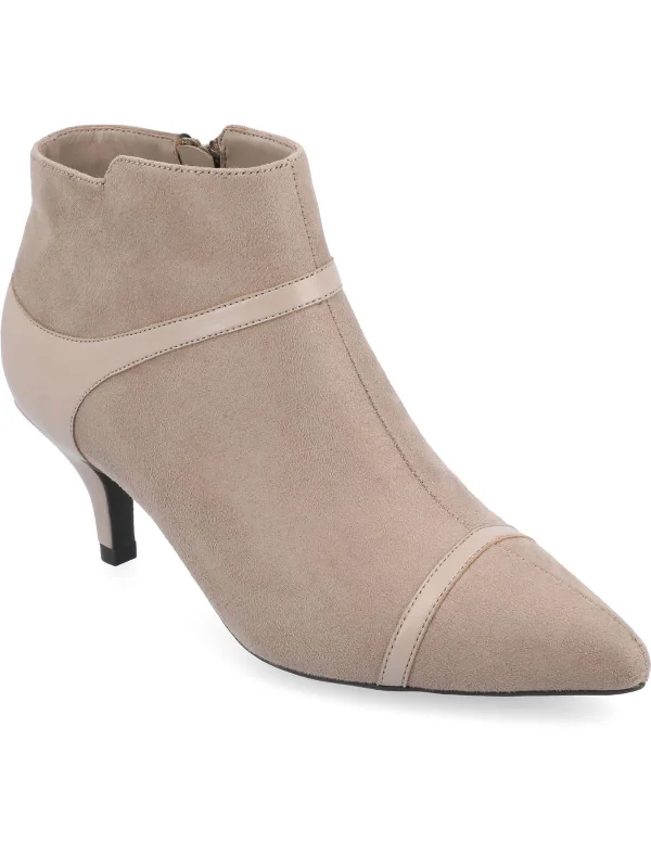 Embrie Womens Faux Suede Pointed Toe Shooties Art Deco - Inspired Shoe Look  