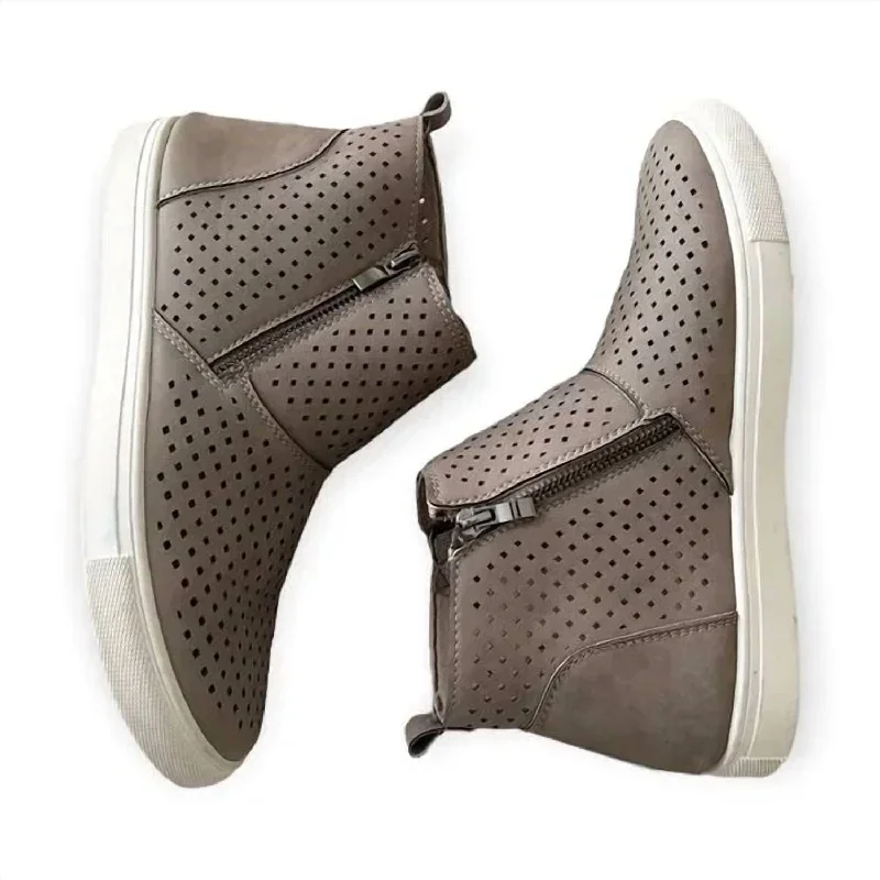 Fast 5 Sneakers In Taupe Mod Oxford Design  