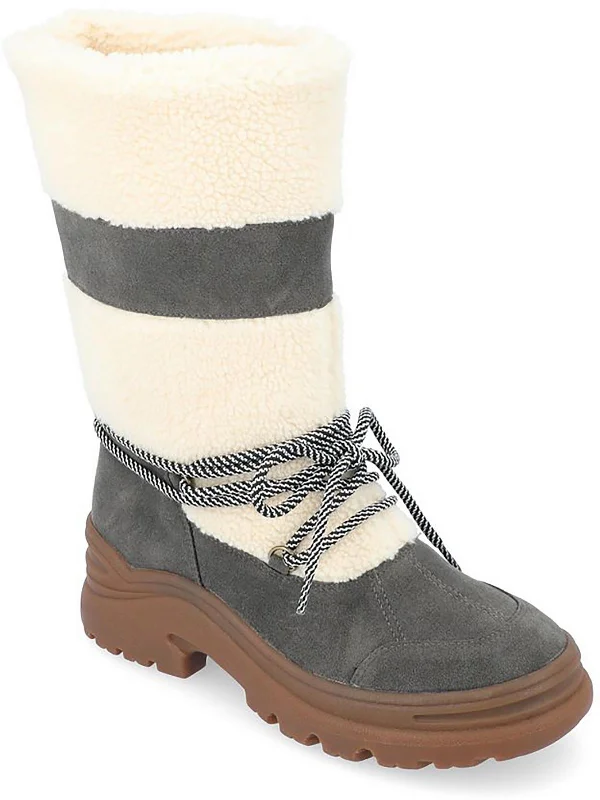 GALINA Womens Faux Suede Winter & Snow Boots Leather Driving Shoe Style  