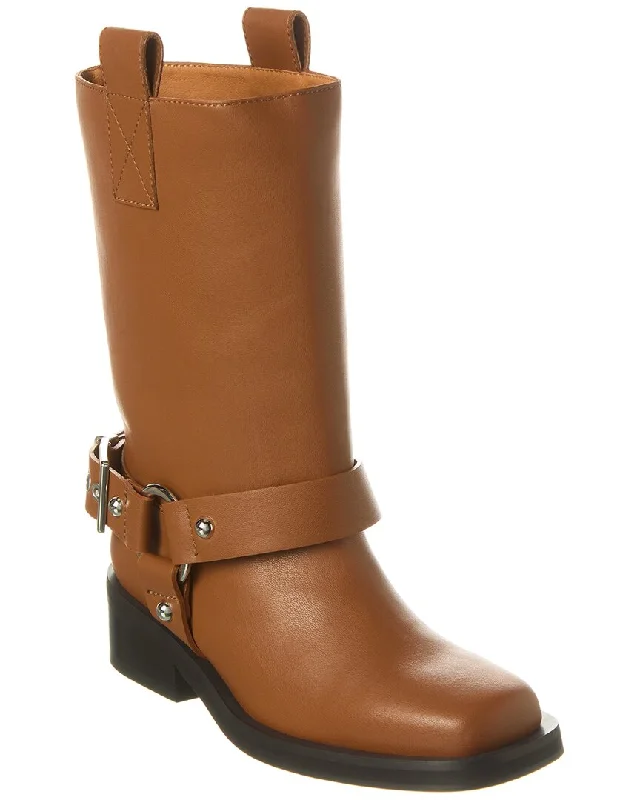 GANNI Biker Tubular Mid Shaft Boot Hemp - Material Shoe Style  