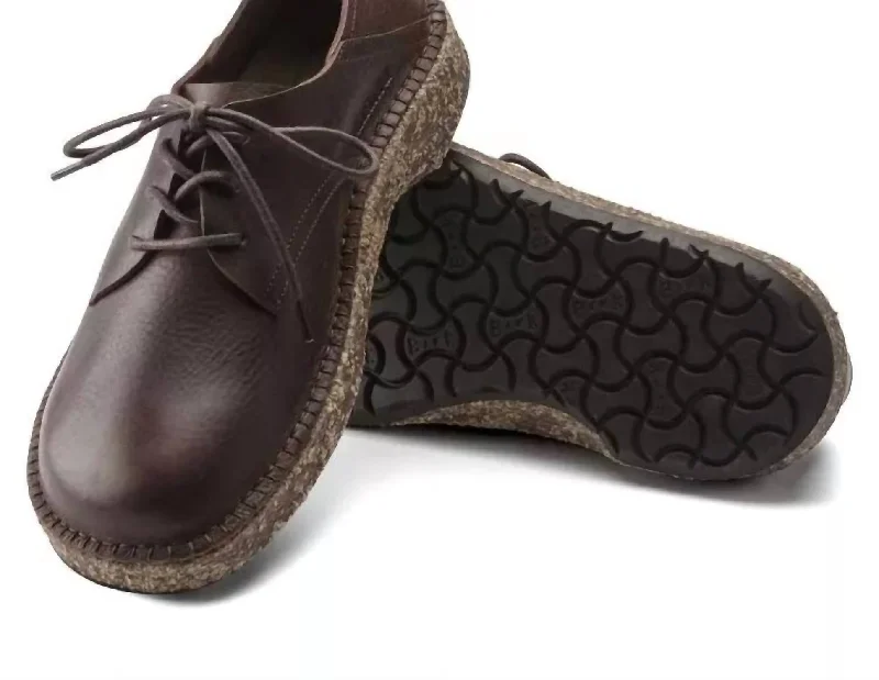 Gary Lace-Up Shoe - Regular Width In Vintage Wood Roast Athleisure Derby Style  