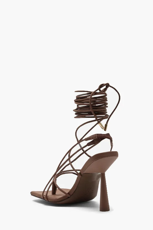 Giaborghini Gia Couture Faux Leather Rosie 6 Lace-Up Sandals With Square Casual Loafer Style Giaborghini Gia Couture Faux Leather Rosie 6 Lace-Up Sandals With Square Casual Loafer Style