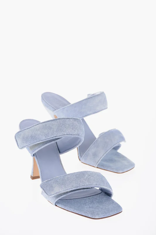 Giaborghini Stonewashed Denim Perni Sandals 10Cm Chunky Platform Sneaker Style  