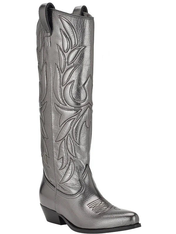 Ginnifer 2 Womens Faux Leather Cowgirl Cowboy, Western Boots Dressy Chelsea Boot Style 