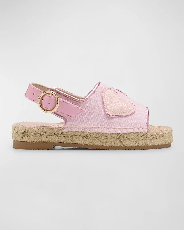 Girl's Amora Espadrille Sandals Single - Buckle Monk Look  