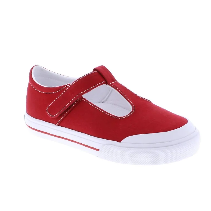 Girl's Drew Sneakers In Red Hemp - Material Shoe Style  