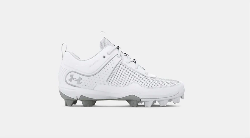 Girl's Glyde Softball Cleat Shoes In White Chunky Platform Sneaker Style  