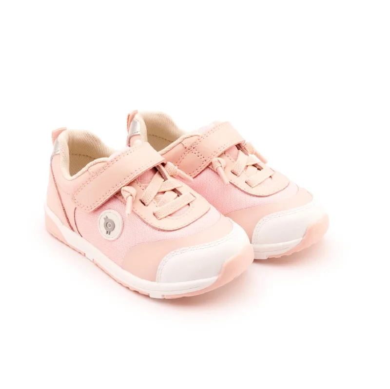 Girl's Team Kix Sneaker In Powder Pink/silver/white Zip - Up Boot Style  