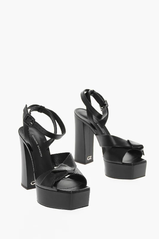 Giuseppe Zanotti Leather Sandals With Knot Detail Heel 12 Cm Buckle -