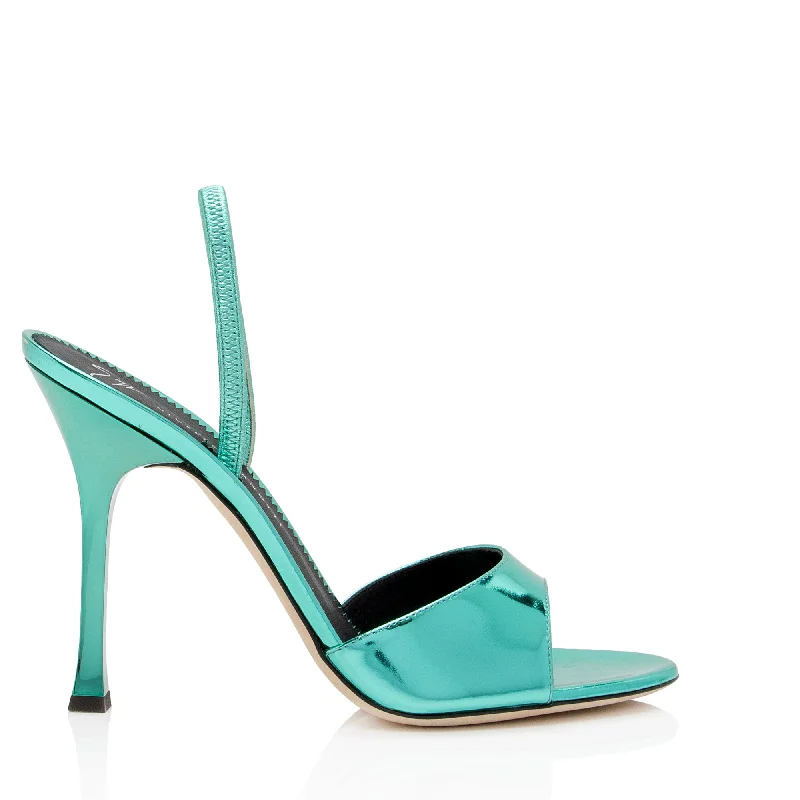 Giuseppe Zanotti Metallic Leather Kellan Sandals Ivy League Loafer Look 