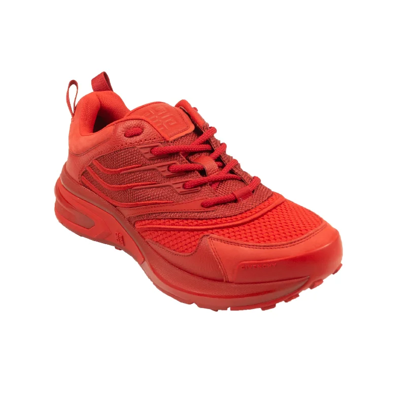 Givenchy Giv 1 Lace Up Sneakers - Red Comfortable Derby Style  