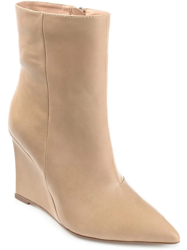Glorria Womens Faux Leather Ankle Boots Quilted Shoe Design  