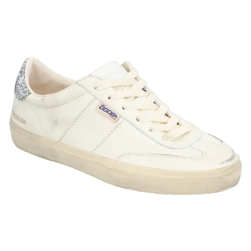 Golden Goose Soul Star distressed glittered sneakers Combat - Inspired Military Boot Look  