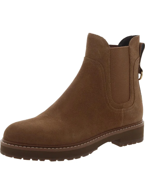 Greenwhich Womens Faux Suede Waterproof Ankle Boots Victorian - Era Boot Style  