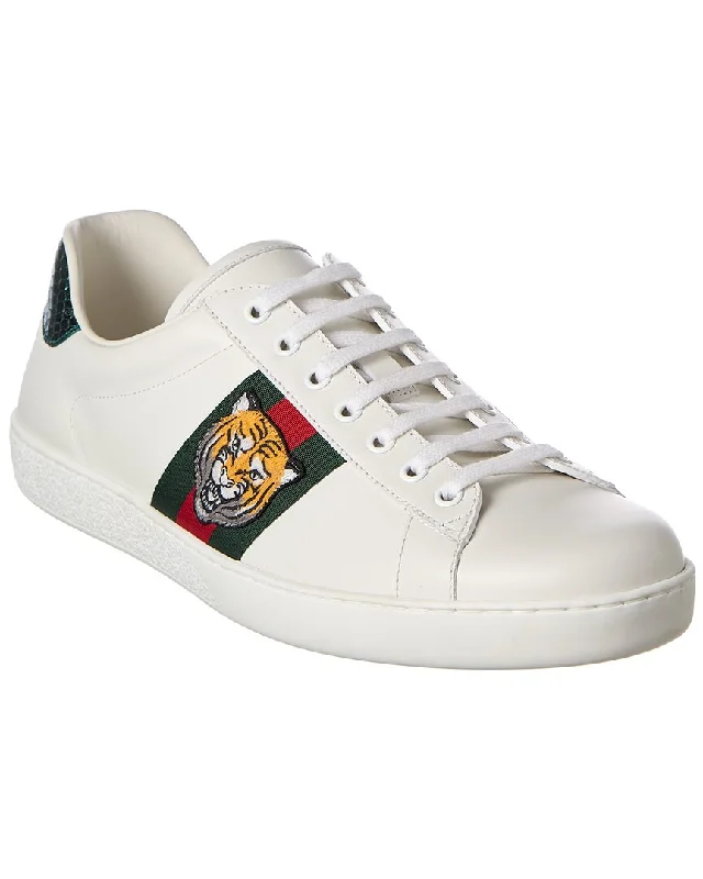 Gucci Ace Tiger Leather Sneaker Waterproof Hiking Boot Design  