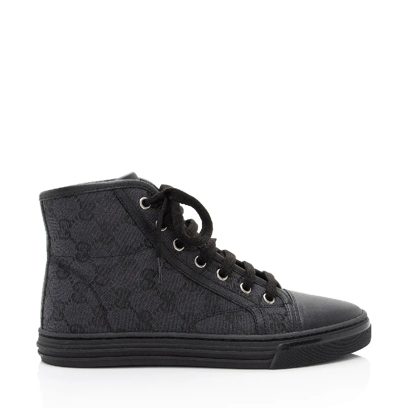 Gucci GG Canvas High Top Sneakers Striped Shoe Style  