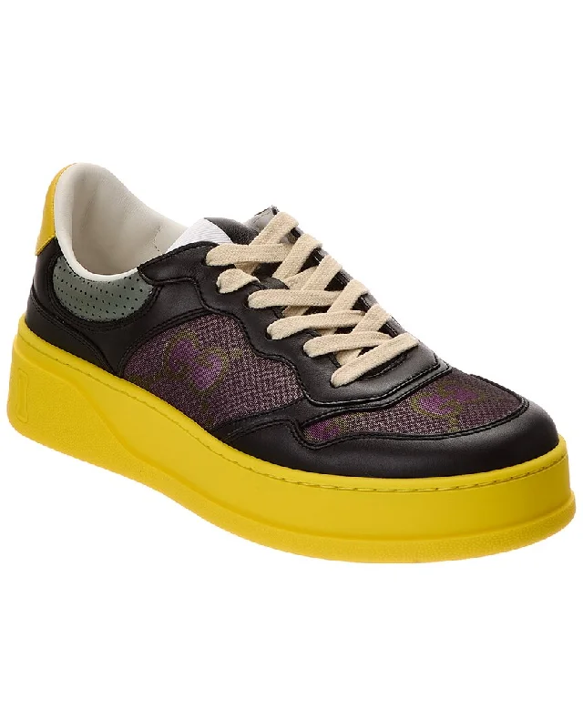 Gucci GG Canvas & Leather Sneaker Inflatable Shoe Look 
