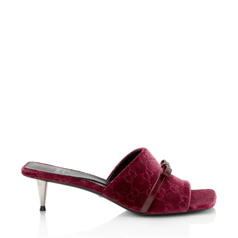 Gucci GG Velvet Bow Slide Sandals Skateboarding Sneaker Style  