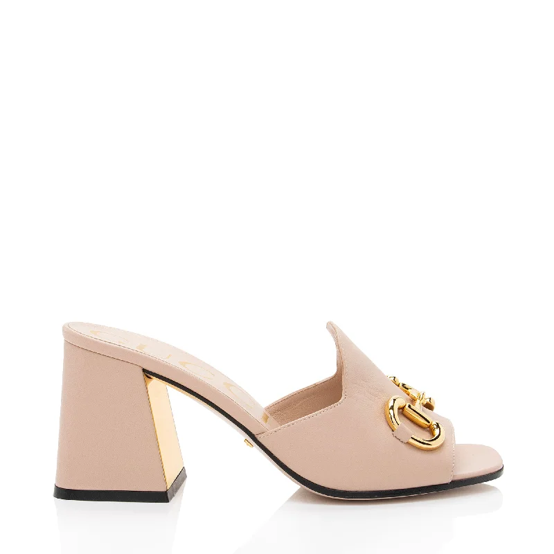 Gucci Leather Horsebit Slide Sandals Zip - Up Boot Style  