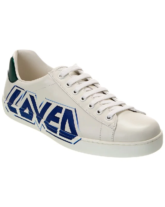 Gucci New Ace Loved Leather Sneaker Paisley Print Shoe Design  