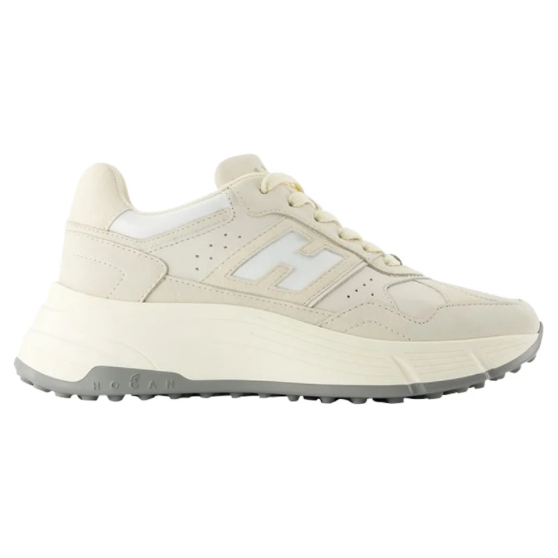 H669 Sneakers - Hogan - Leather - Beige Quick - Dry Hiking Shoe Style   