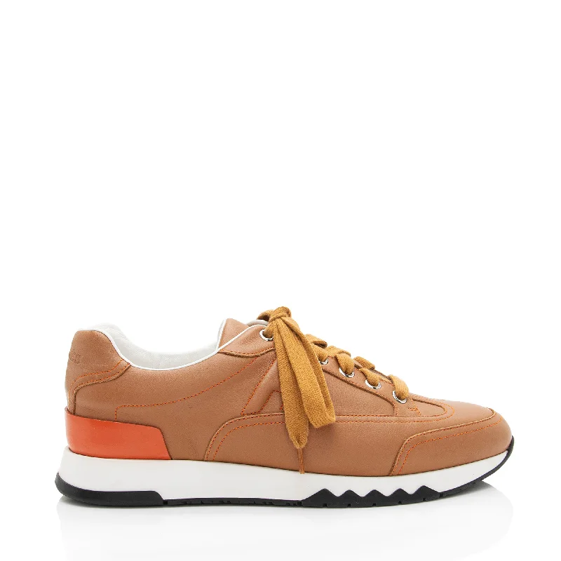 Hermes Calfskin Trail Sneakers Edwardian Shoe Look  