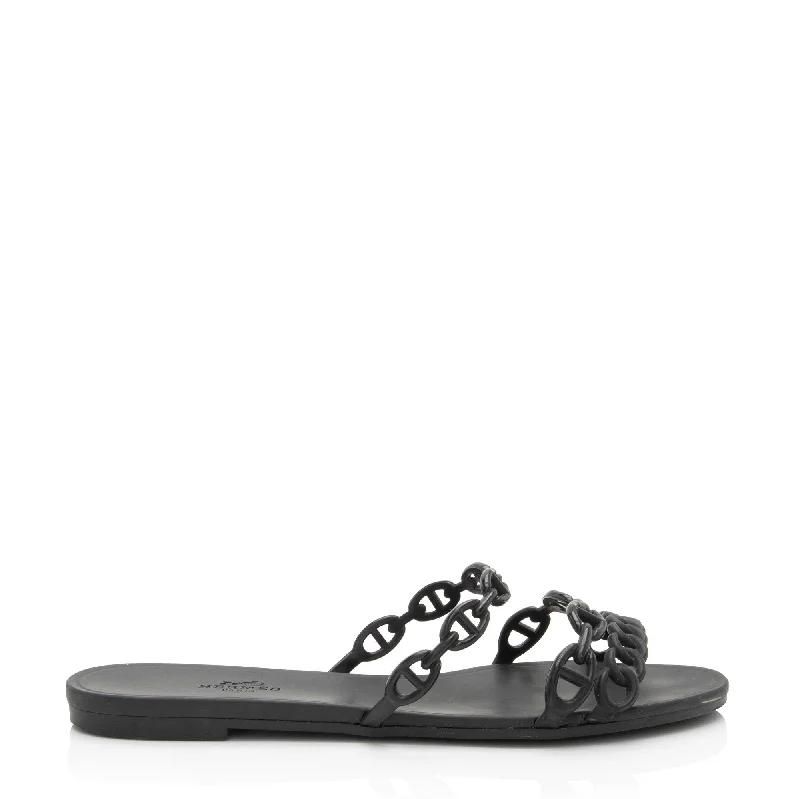 Hermes Rubber Rivage Sandals British Gentleman Oxford Style  