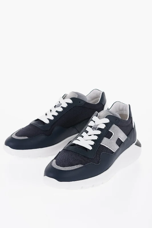 Hogan Leather And Fabric Interactive3 Low Top Sneakers Distressed Leather Shoe Style Hogan Leather And Fabric Interactive3 Low Top Sneakers Distressed Leather Shoe Style