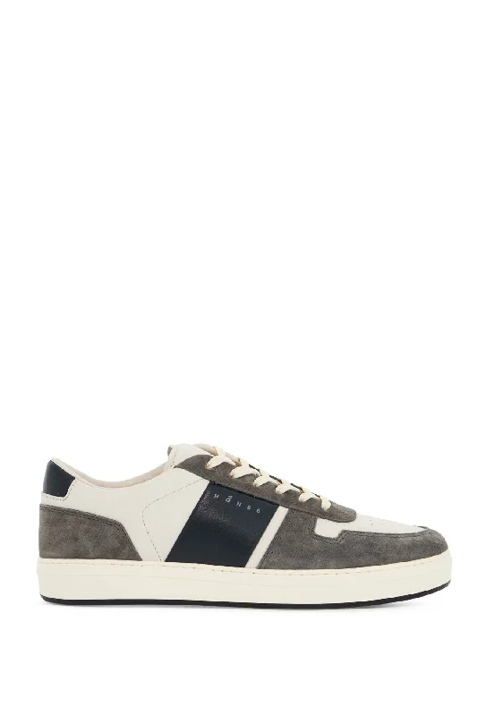 Hogan Smooth And Suede Leather H-Tv Sneakers. Metallic Trim Shoe Design  