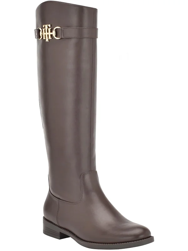 Inezy Womens Faux Leather Knee-High Boots Cowboy Boot Western Style  