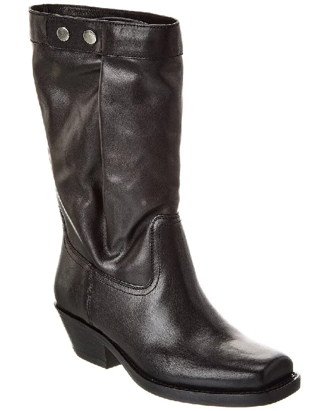 Isabel Marant Ademe Leather High Boot Distressed Leather Shoe Style  