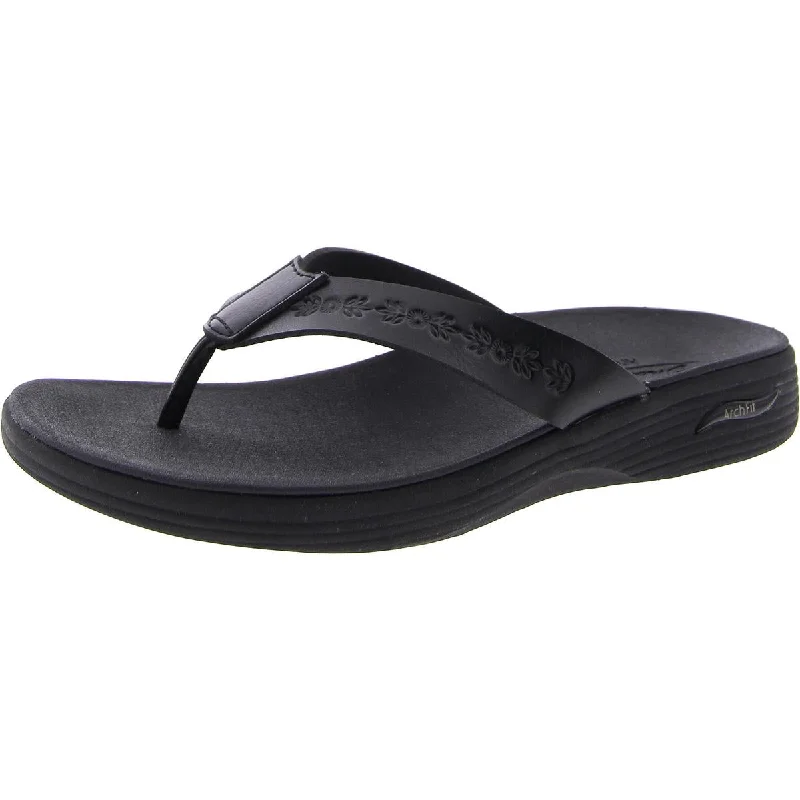 Island hopper Womens Flat Slip On Thong Sandals Ivy League Loafer Look 