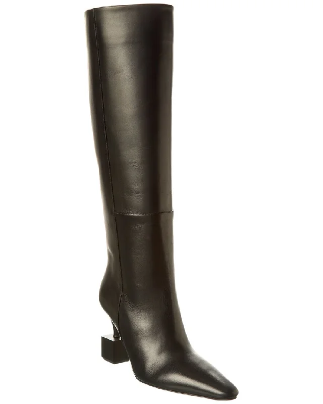 Jacquemus The Bisou Leather Knee-High Boot British Gentleman Oxford Style  