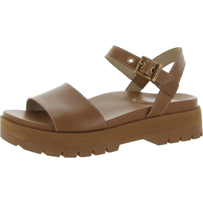 Jamie Womens Leather Slip On Platform Sandals Desert Boot Utility Style  