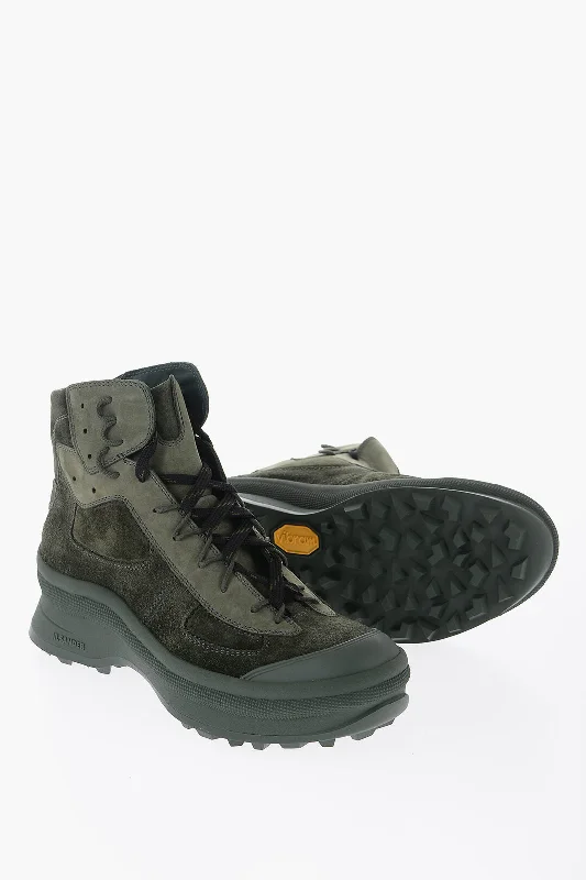 Jil Sander Suede Leather High-Top Sneakers With Vibram Soles British Gentleman Oxford Style Jil Sander Suede Leather High-Top Sneakers With Vibram Soles British Gentleman Oxford Style