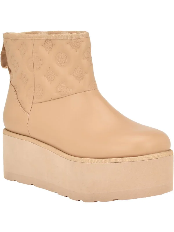 Jilla 2 Womens Faux Leather Pull On Winter & Snow Boots Elastic - Sided Chelsea Look  