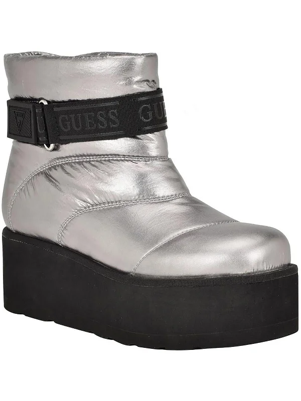 Jilona 2 Womens Faux Leather Trim Adjut Winter & Snow Boots Striped Shoe Style  