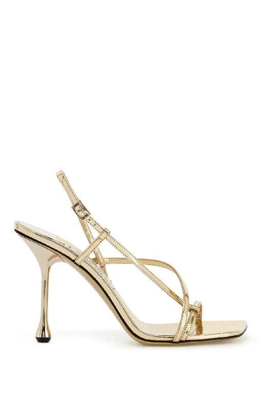 Jimmy Choo Women's Etana 95 Sand Checkered Shoe Pattern Look  