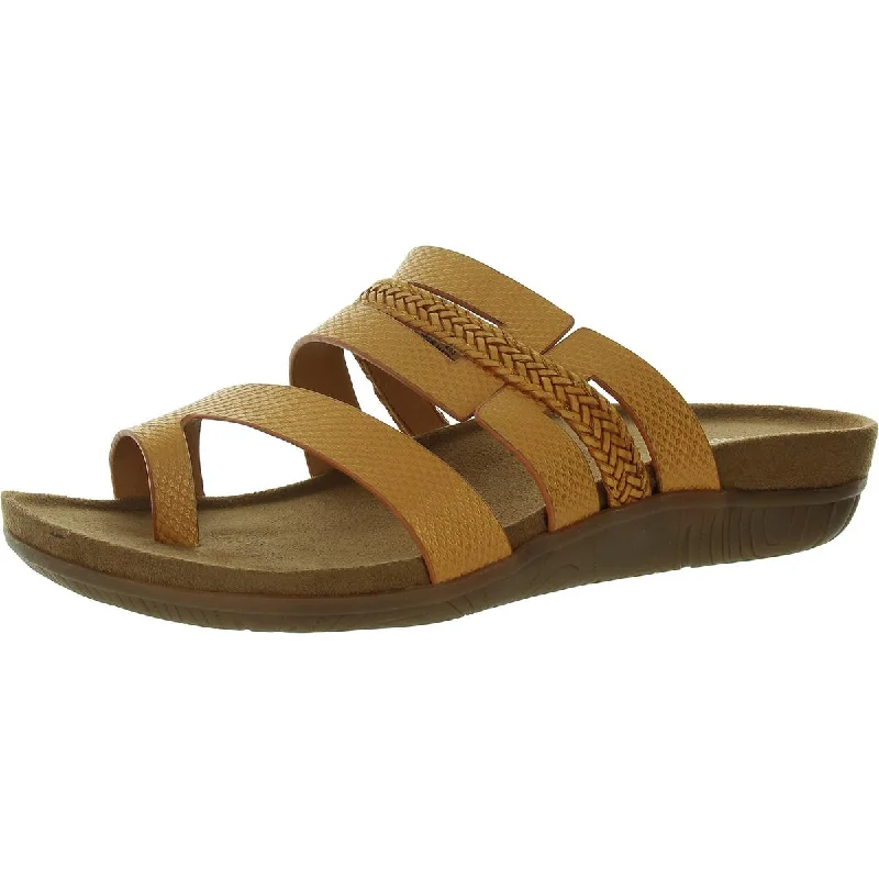 JORRY Womens Braided Toe loop Slide Sandals Open - Lacing Derby Look  