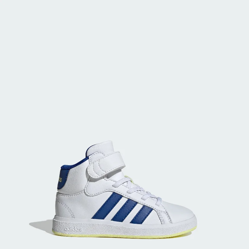 Kids' adidas Grand Court Mid Shoes Kids Quilted Shoe Design  
