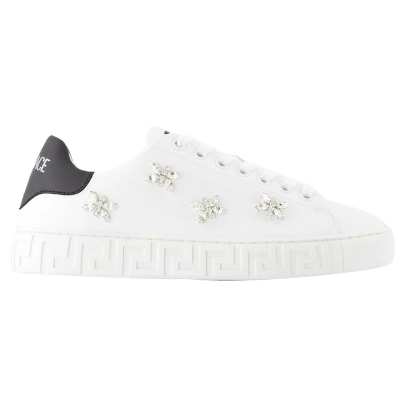 La Greca Sneakers - Versace - Canvas - White Monochromatic Shoe Look  