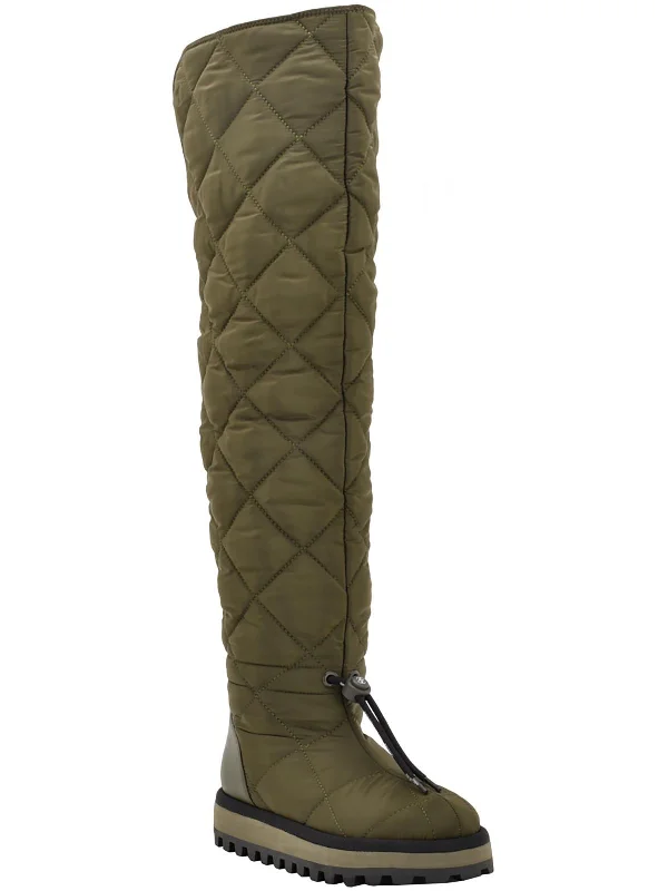 Ladiva  Womens Logo Pull On Over-The-Knee Boots Neon - Accent Sneaker Look  