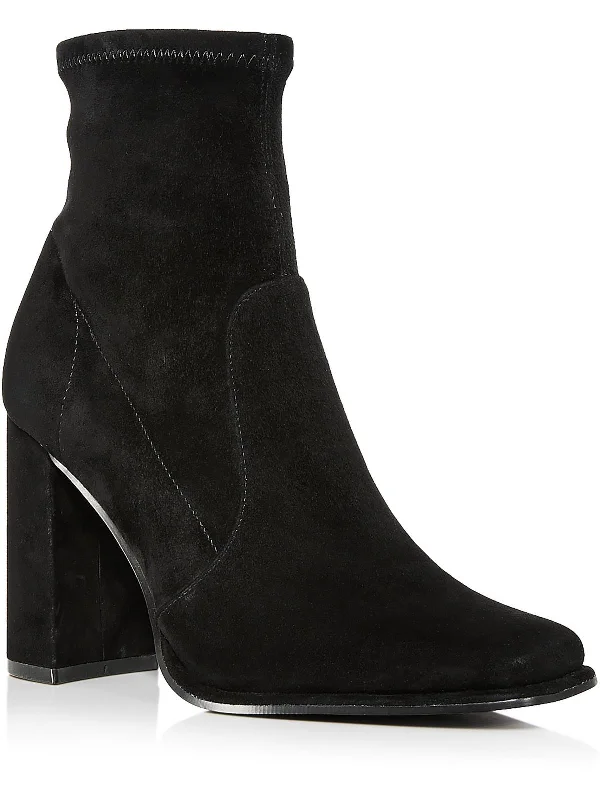 LANA Womens Suede Block heel Booties Moccasin Soft - Sole Style  