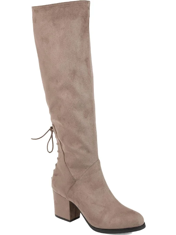 Leeda Womens D Faux Suede Knee-High Boots Camouflage Print Boot Style  